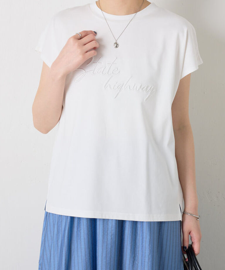  「モール刺繍フレンチTシャツ」|Tシャツ・カットソー|