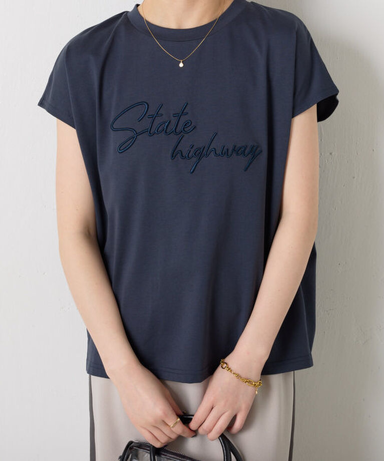  「モール刺繍フレンチTシャツ」|Tシャツ・カットソー|
