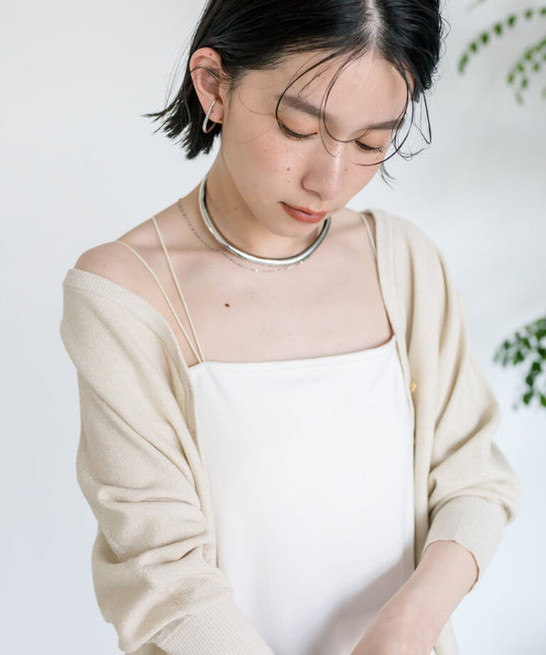  「【カップ付きで楽ちん】カップインブラトップ」|キャミソール|