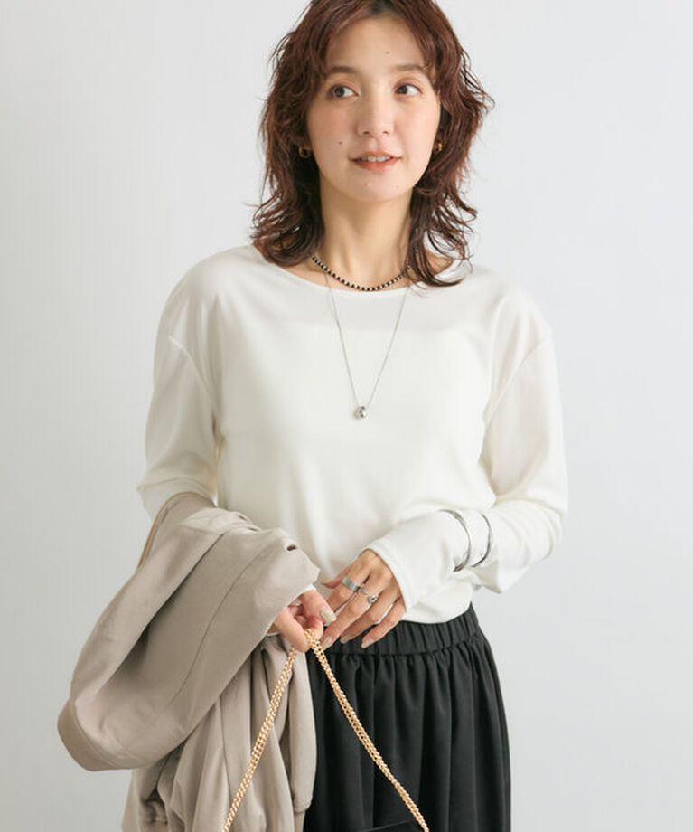  「【定番で着回せる】アセテートロングTシャツ」|Tシャツ・カットソー|