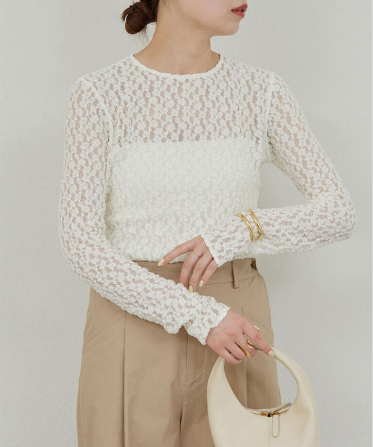  「【La nature linge】レースカットソー」|Tシャツ・カットソー|