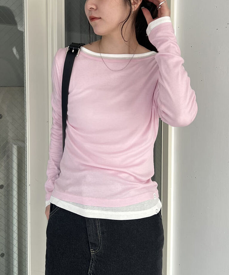  「ボートネックシアーロンT」|Tシャツ・カットソー|