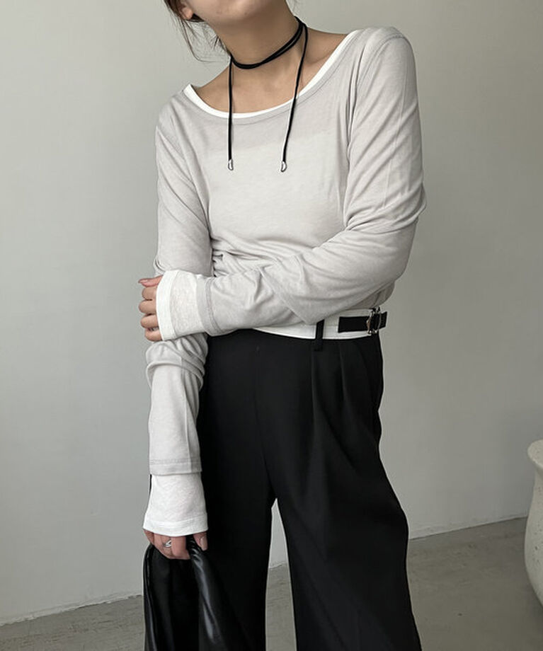  「ボートネックシアーロンT」|Tシャツ・カットソー|