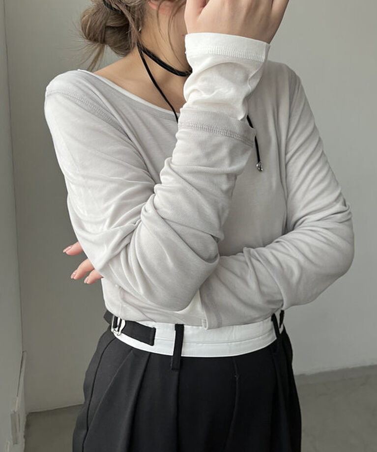  「ボートネックシアーロンT」|Tシャツ・カットソー|