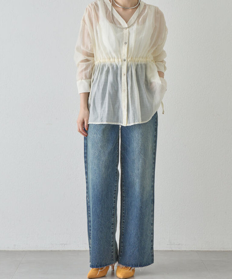  「《トレンドアイテム》《大人の透け感》シアーペプラムブラウス」|シャツ・ブラウス|