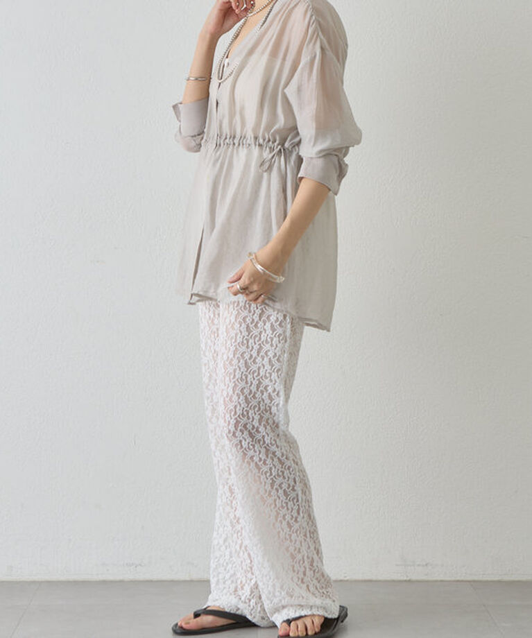  「《トレンドアイテム》《大人の透け感》シアーペプラムブラウス」|シャツ・ブラウス|