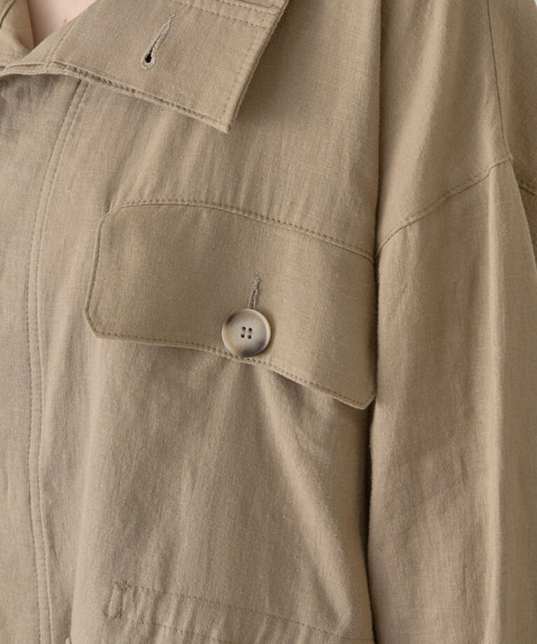  「《トレンドアイテム》《涼しいリネン素材》ミリタリーリネンシャツジャケット」|その他|