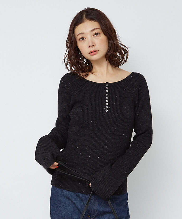 Rouge vif「2WAYスパンコールラメリブニット」|ニット・セーター|