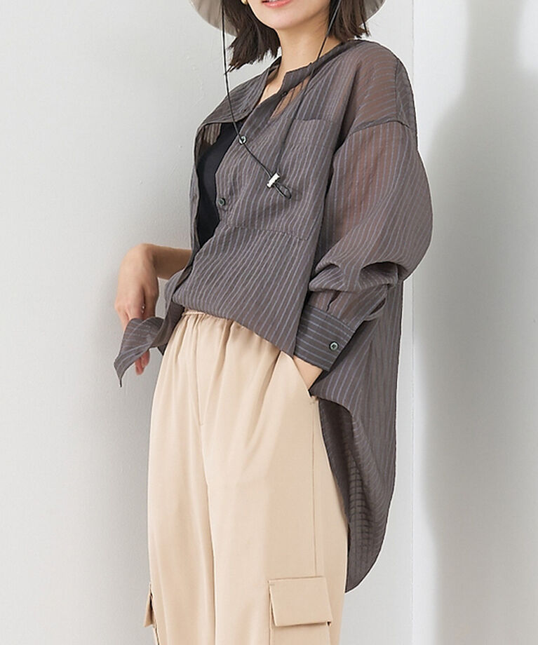 abahouse mavie「シアーオーバーシャツ」|シャツ・ブラウス|