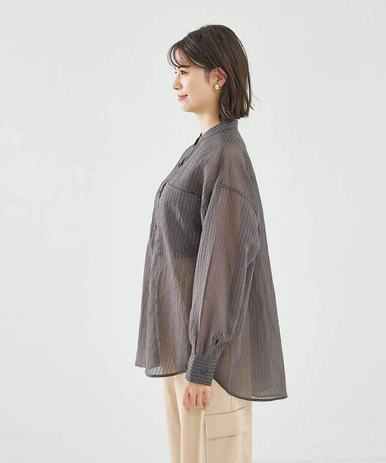 abahouse mavie「シアーオーバーシャツ」|シャツ・ブラウス|