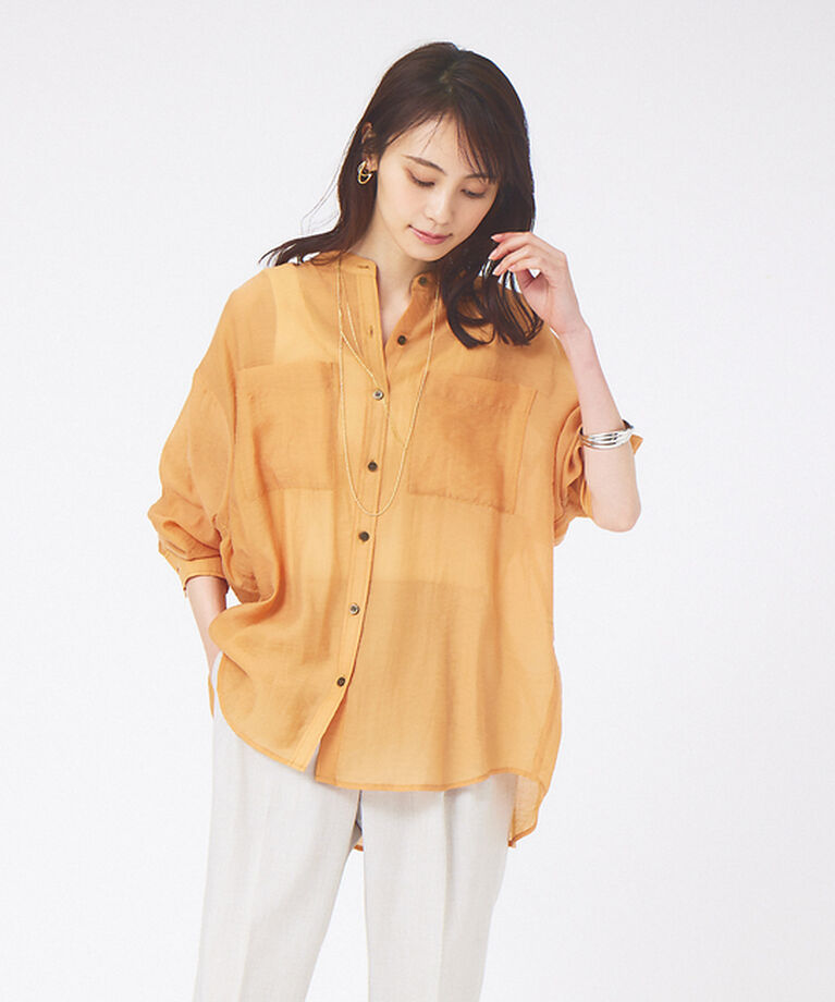 abahouse mavie「シアーオーバーシャツ」|シャツ・ブラウス|