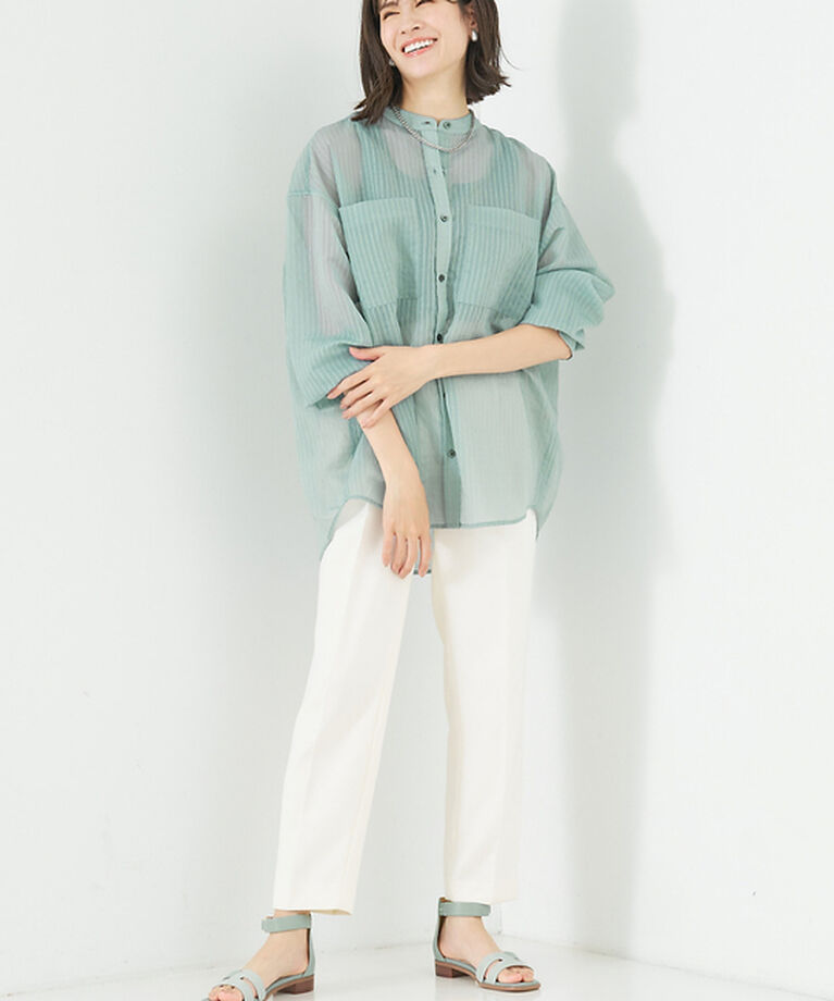 abahouse mavie「シアーオーバーシャツ」|シャツ・ブラウス|