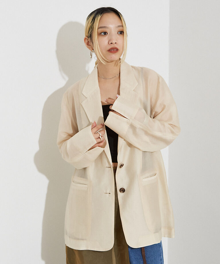NOMINE「シルキー シアー バックスリット ジャケット」|その他|