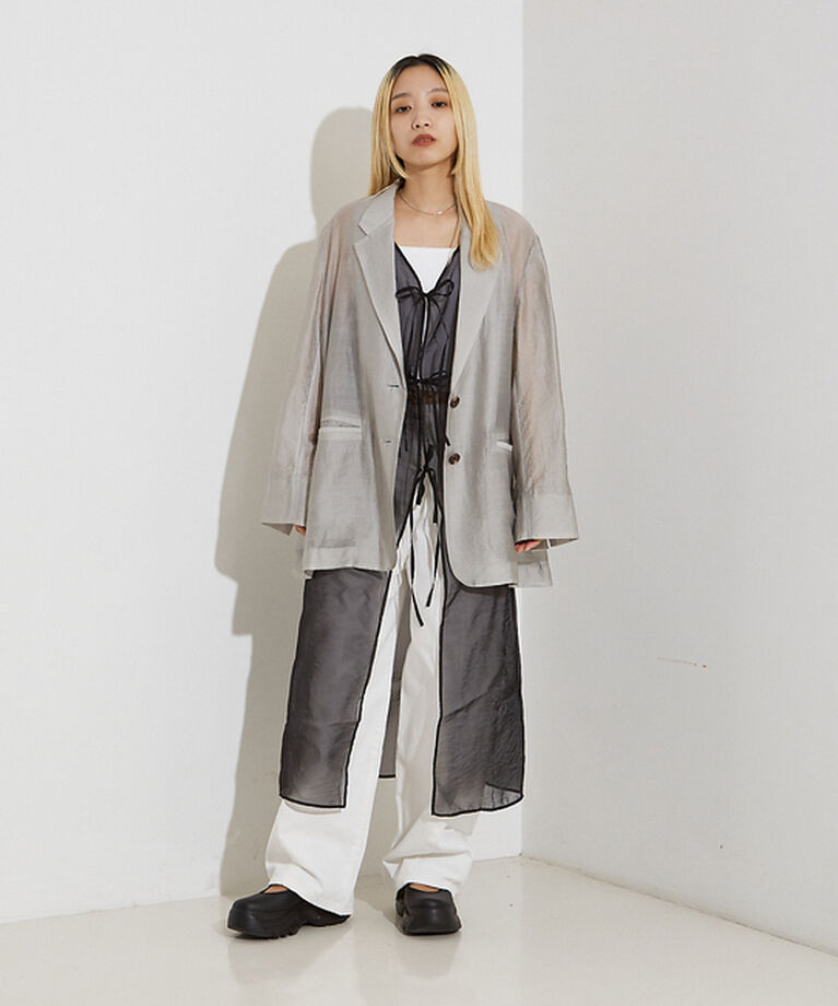 NOMINE「シルキー シアー バックスリット ジャケット」|その他|