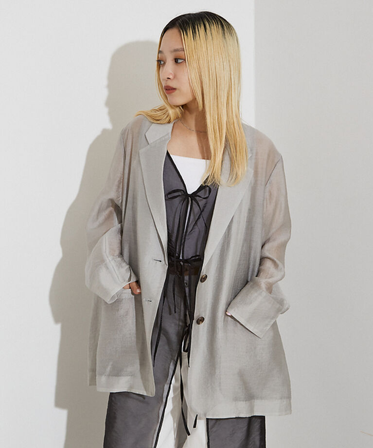 NOMINE「シルキー シアー バックスリット ジャケット」|その他|