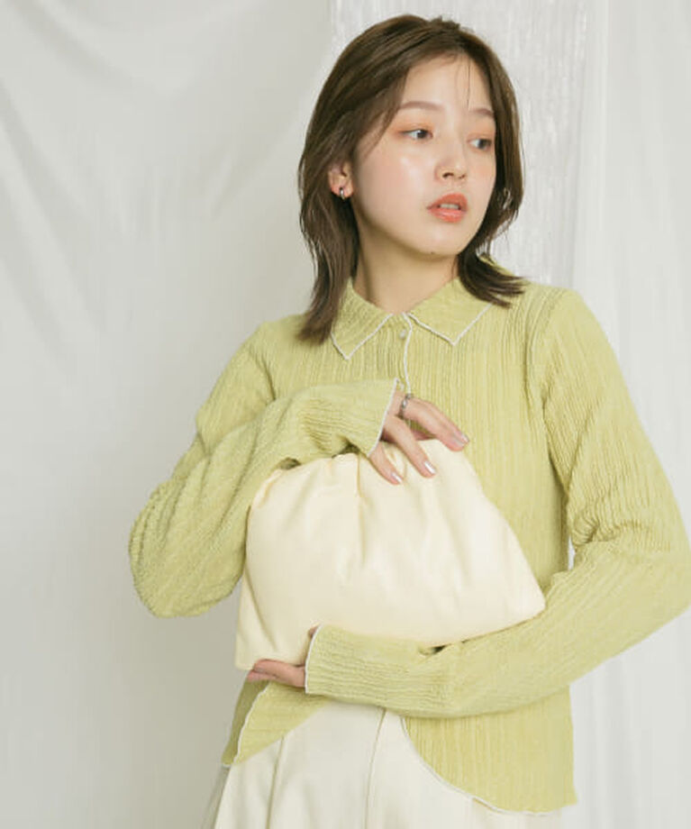  「KBF ボールチェーンギャザーBAG」|ハンドバッグ|YELLOW