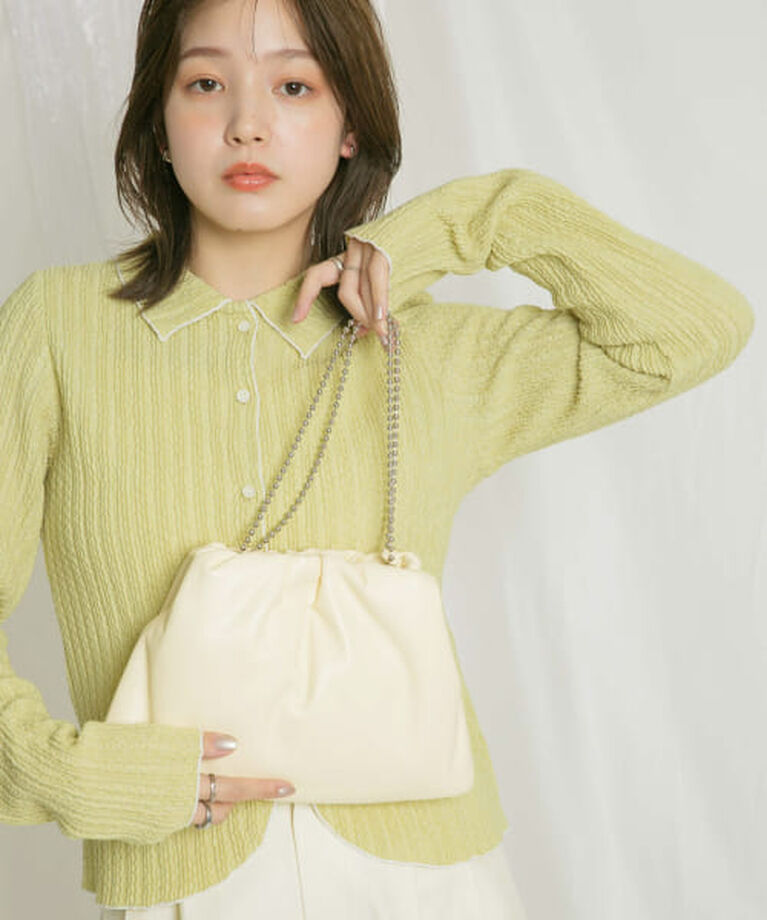  「KBF ボールチェーンギャザーBAG」|ハンドバッグ|