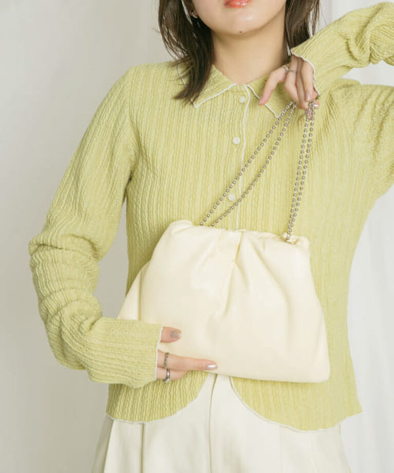  「KBF ボールチェーンギャザーBAG」|ハンドバッグ|