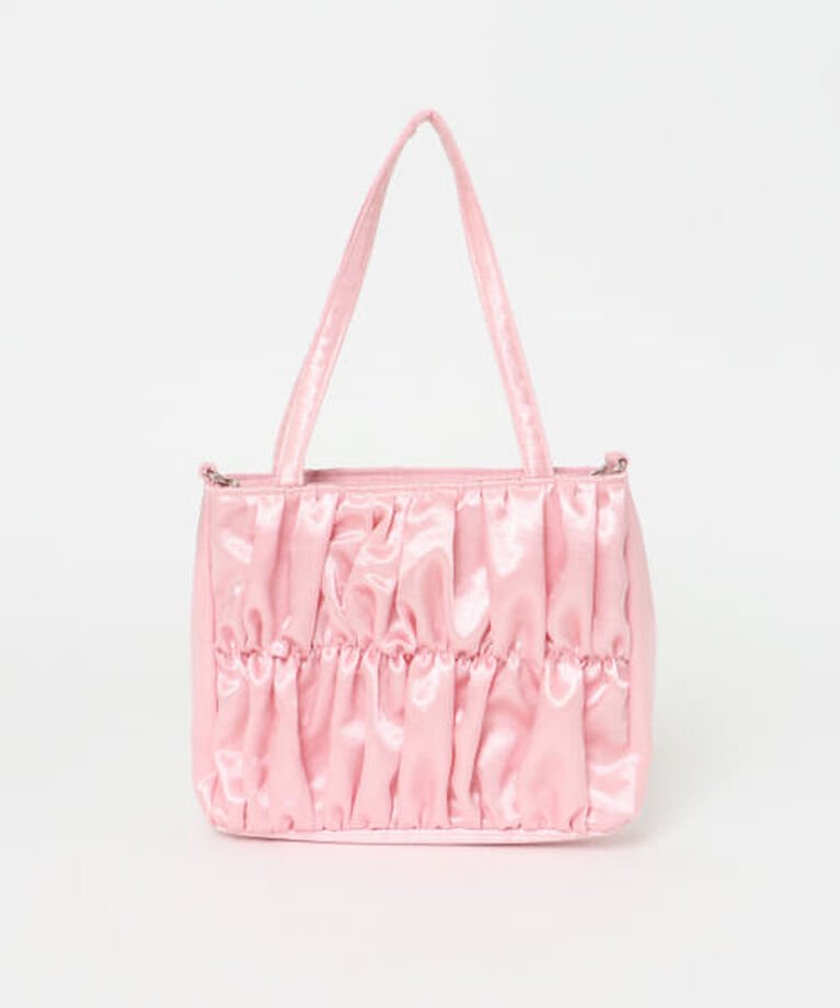  「KBF サテンギャザーハンドBAG」|ハンドバッグ|