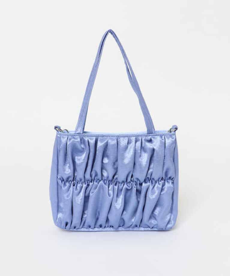  「KBF サテンギャザーハンドBAG」|ハンドバッグ|