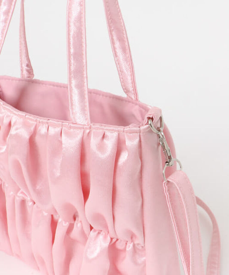  「KBF サテンギャザーハンドBAG」|ハンドバッグ|