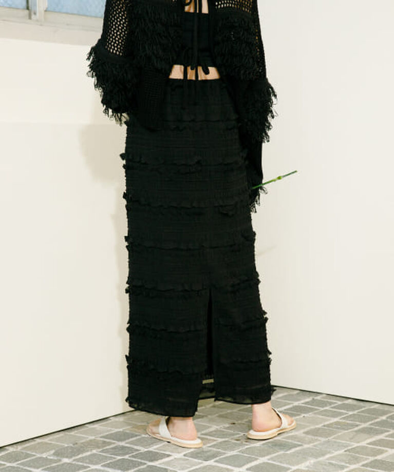  「KBF Iラインフリルスカート」|スカート|BLACK