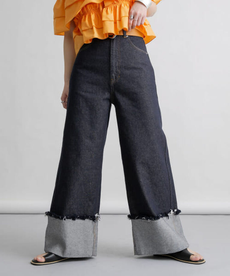  「KBF ロールアップワイドデニム」|デニム|INDIGO
