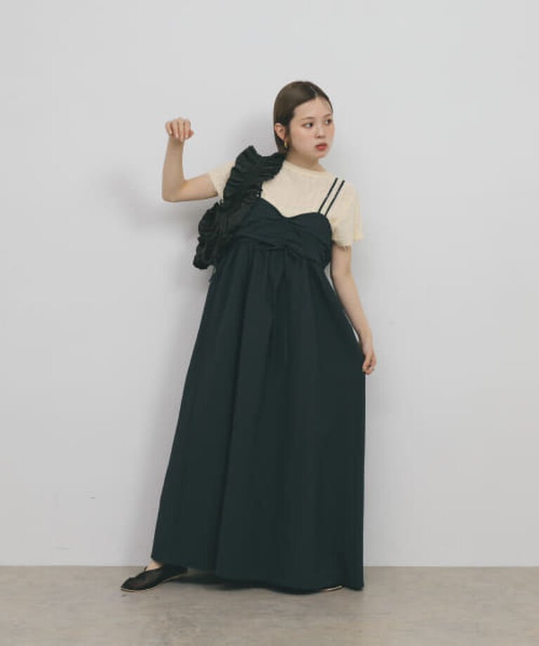  「KBF ドロストチェックキャミワンピース」|ワンピース|NAVY