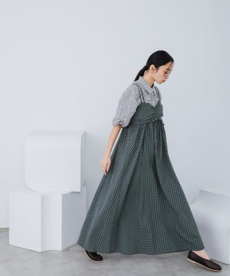  「KBF ドロストチェックキャミワンピース」|ワンピース|GREENCHECK