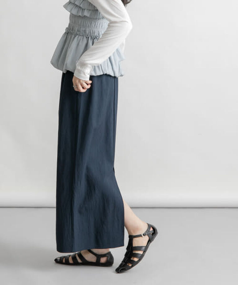 「KBF ダブルボタンIラインスカート」|スカート|NAVY