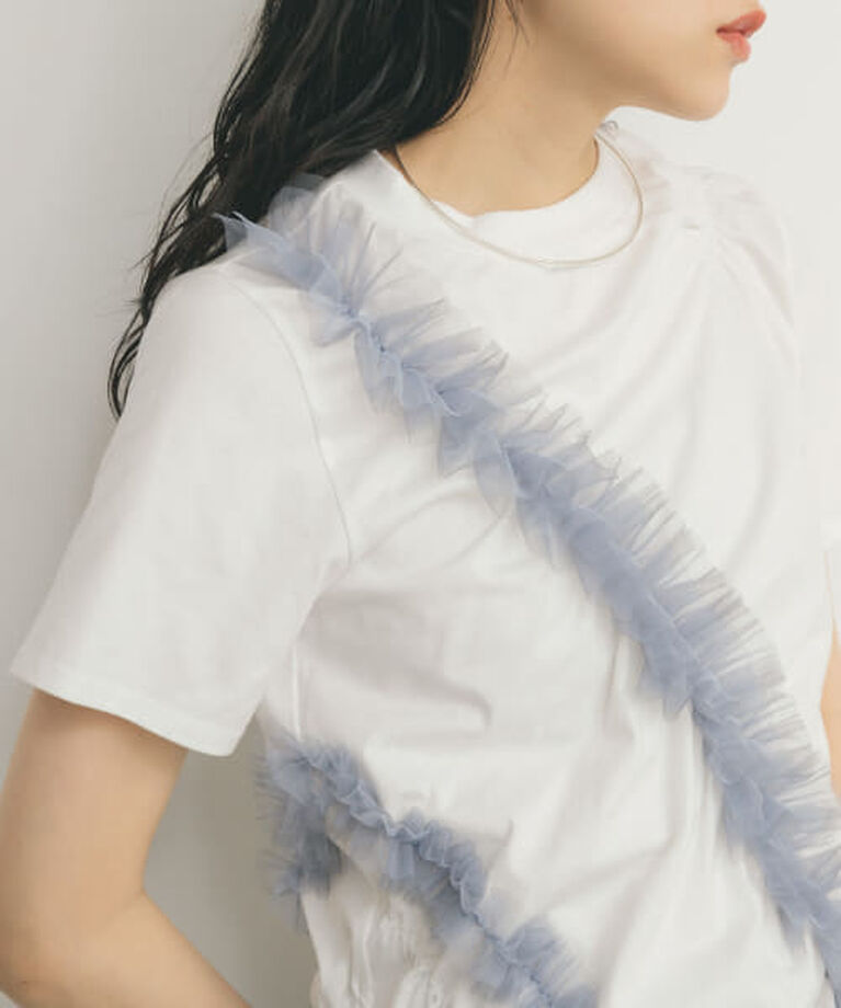  「KBF シャーリングフリルTEE」|Tシャツ・カットソー|OFF×BLUE