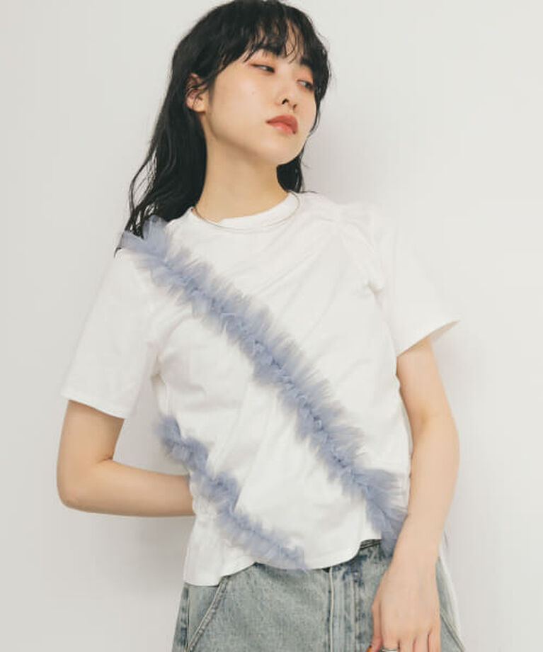  「KBF シャーリングフリルTEE」|Tシャツ・カットソー|