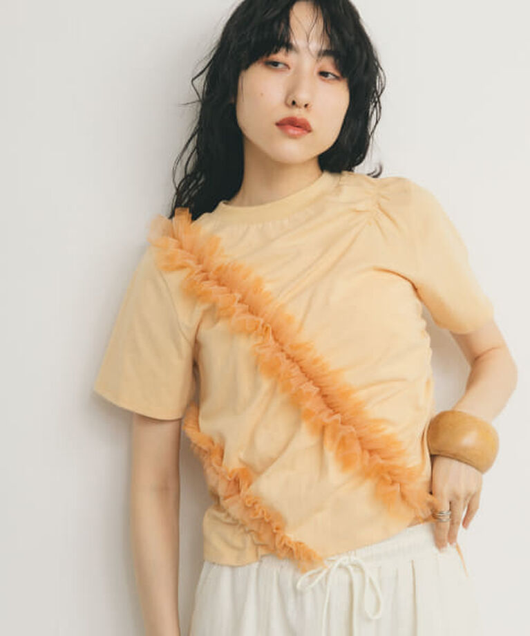  「KBF シャーリングフリルTEE」|Tシャツ・カットソー|