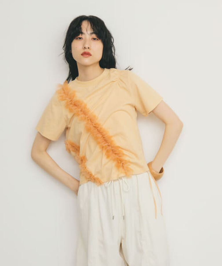  「KBF シャーリングフリルTEE」|Tシャツ・カットソー|