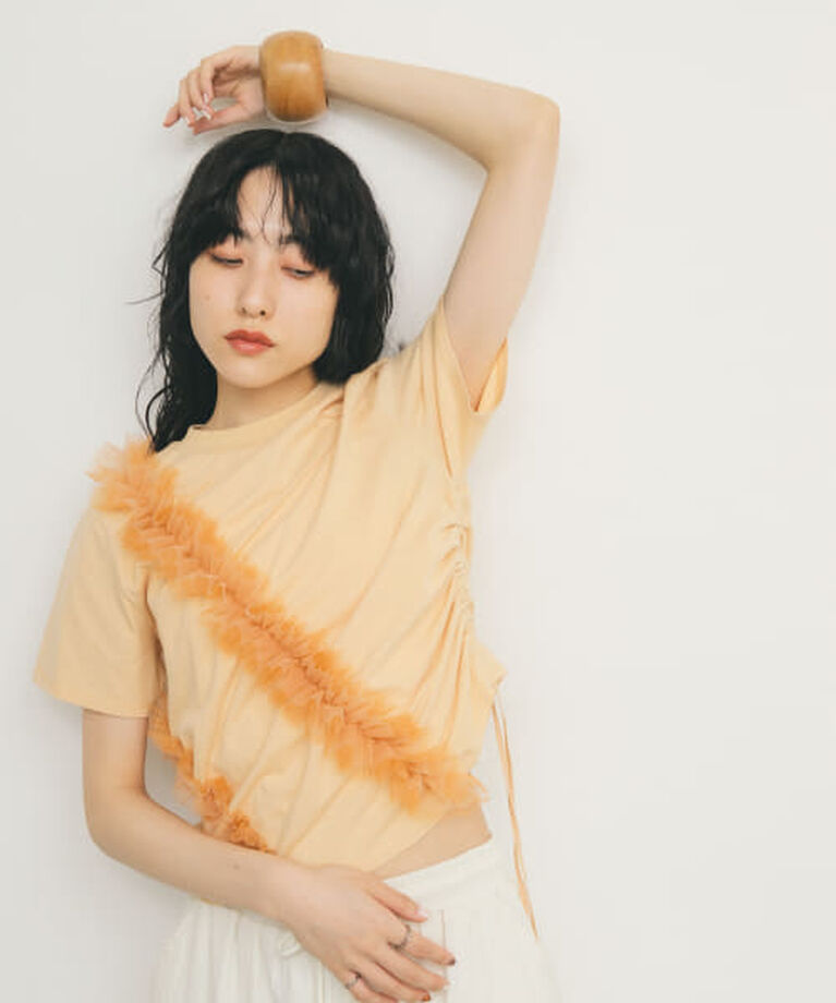  「KBF シャーリングフリルTEE」|Tシャツ・カットソー|APRICOT