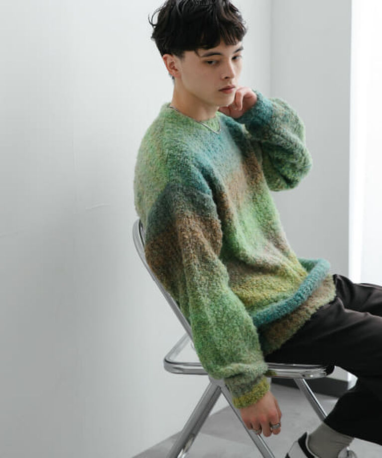 SENSE OF PLACE by URBAN RESEARCH「SENSE OF PLACE 『ユニセックス』ブークレグラデーションニット」|ニット・セーター|GREEN