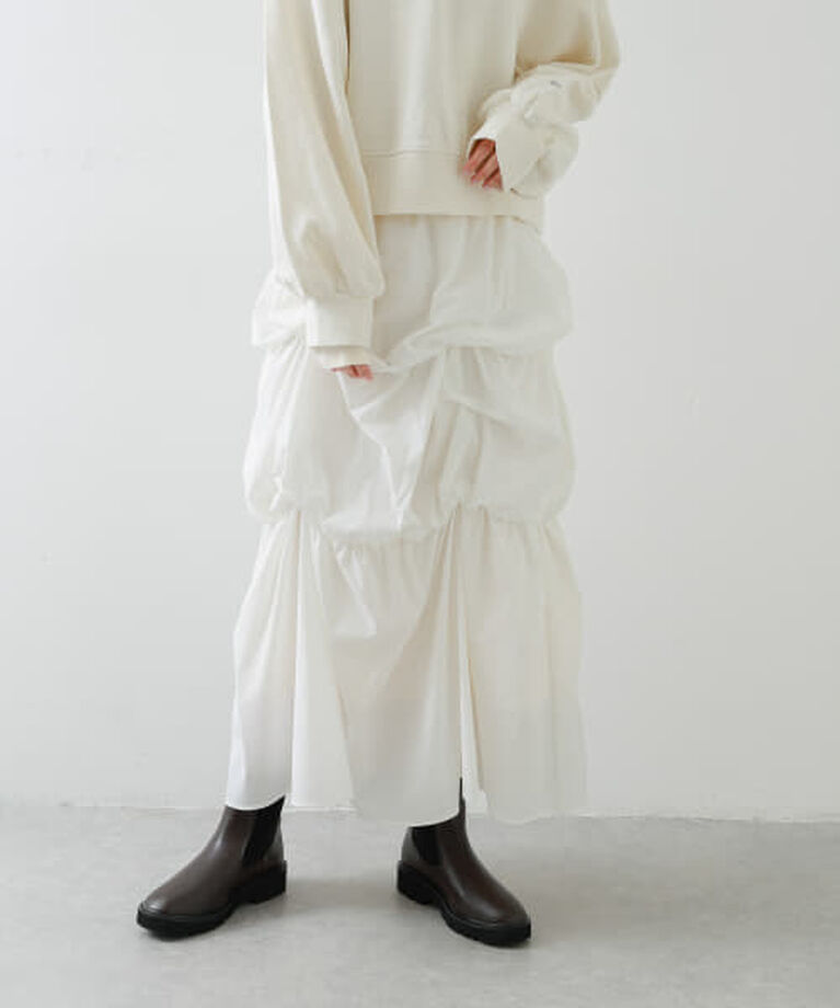 SENSE OF PLACE by URBAN RESEARCH「SENSE OF PLACE バルーンタックティアードスカート」|スカート|OFF WHITE