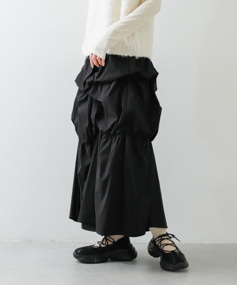 SENSE OF PLACE by URBAN RESEARCH「SENSE OF PLACE バルーンタックティアードスカート」|スカート|BLACK