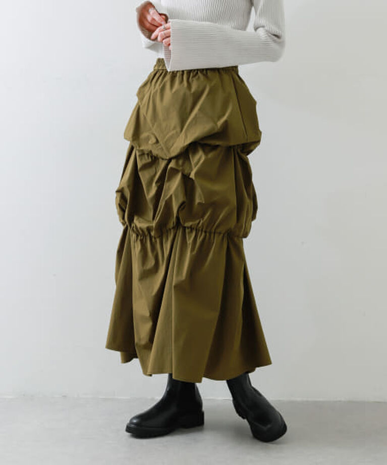 SENSE OF PLACE by URBAN RESEARCH「SENSE OF PLACE バルーンタックティアードスカート」|スカート|KHAKI