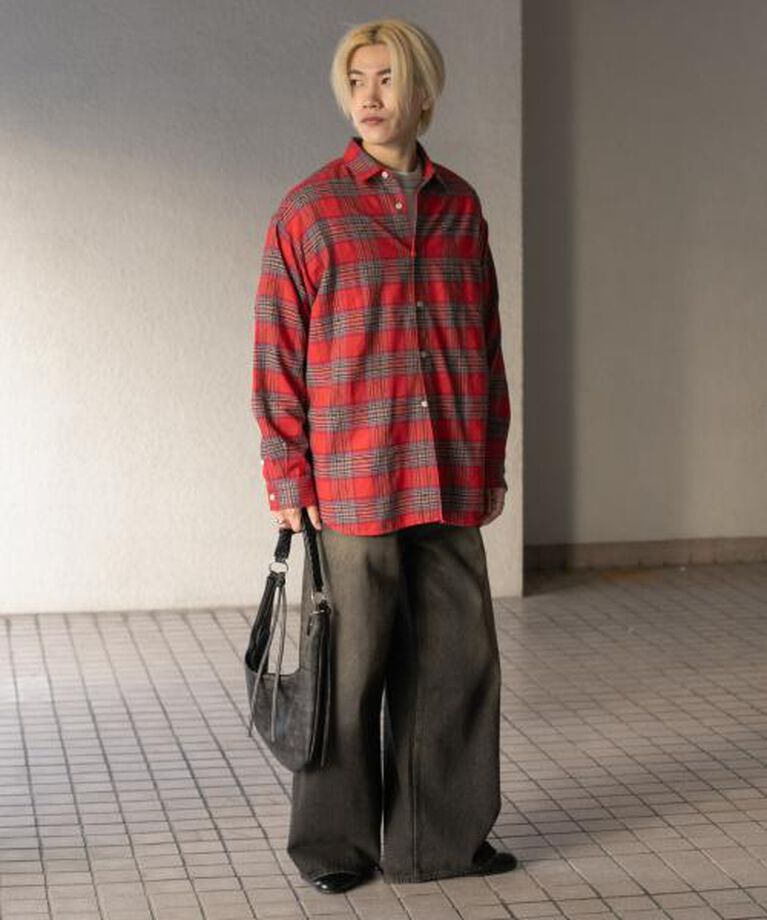 SENSE OF PLACE by URBAN RESEARCH「SENSE OF PLACE ダメージチェックルーズシャツ」|シャツ・ブラウス|