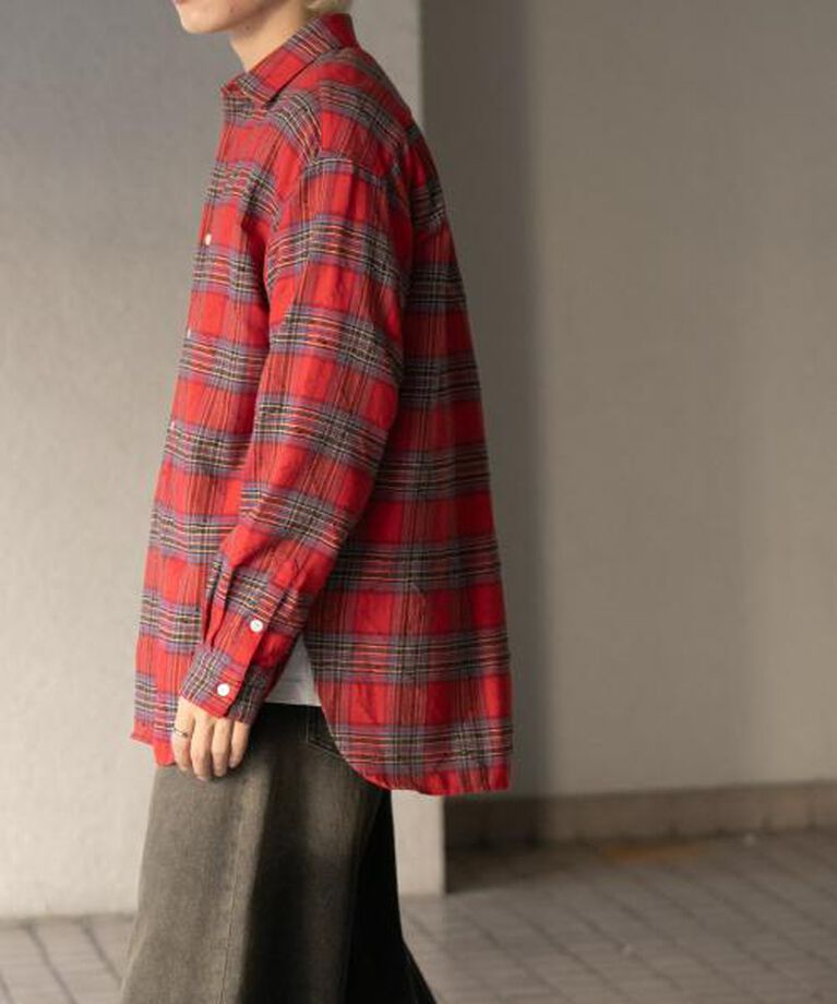 SENSE OF PLACE by URBAN RESEARCH「SENSE OF PLACE ダメージチェックルーズシャツ」|シャツ・ブラウス|