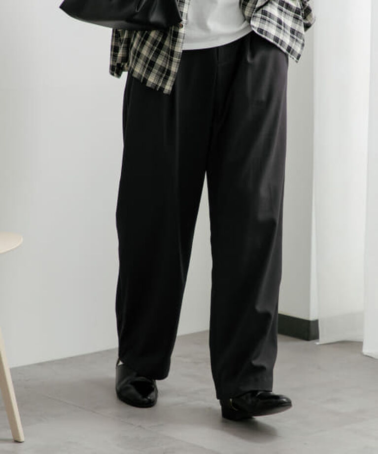 SENSE OF PLACE by URBAN RESEARCH「SENSE OF PLACE ダブルタックワイドパンツ」|その他|BLACK