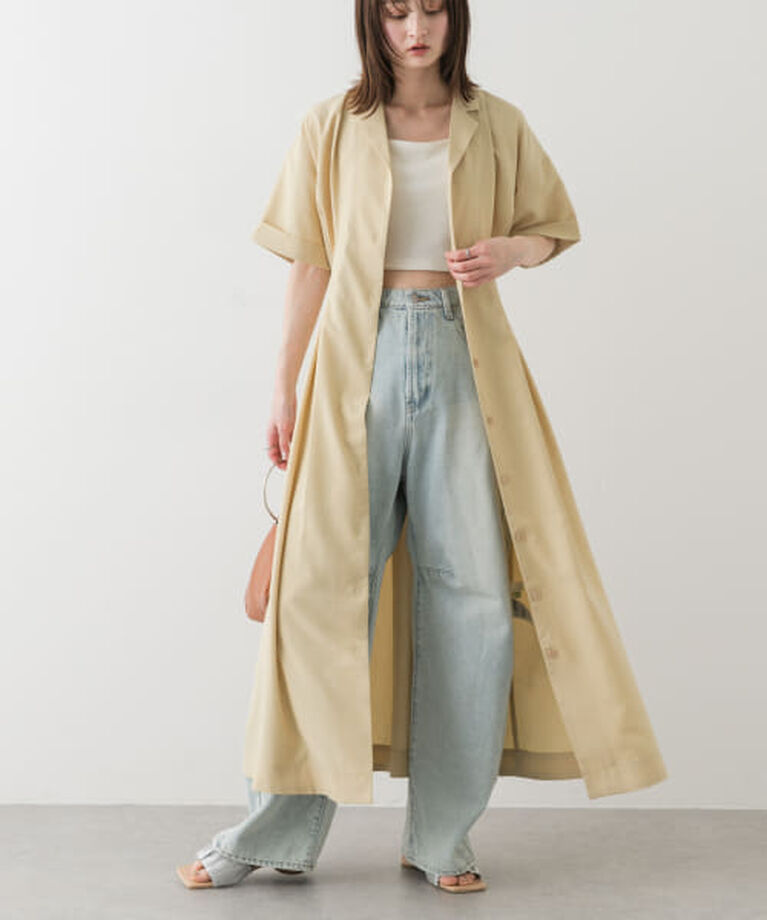 SENSE OF PLACE by URBAN RESEARCH「SENSE OF PLACE ウエストタックシャツワンピース」|ワンピース|BEIGE