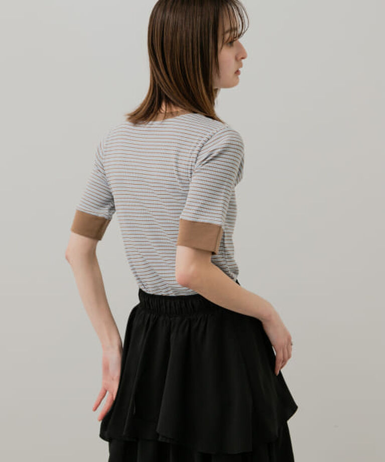 SENSE OF PLACE by URBAN RESEARCH「SENSE OF PLACE 『一部WEB限定カラー』クルーネックリンガーボーダーTシャツ(5分袖)」|Tシャツ・カットソー|