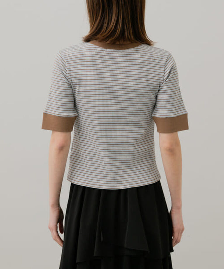 SENSE OF PLACE by URBAN RESEARCH「SENSE OF PLACE 『一部WEB限定カラー』クルーネックリンガーボーダーTシャツ(5分袖)」|Tシャツ・カットソー|