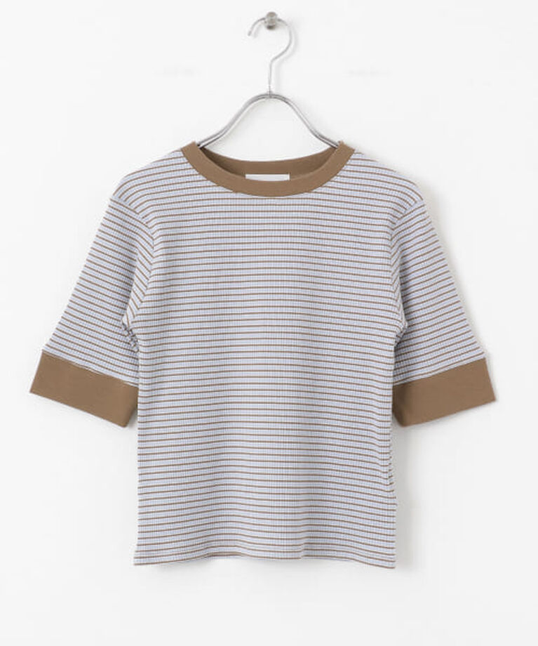 SENSE OF PLACE by URBAN RESEARCH「SENSE OF PLACE 『一部WEB限定カラー』クルーネックリンガーボーダーTシャツ(5分袖)」|Tシャツ・カットソー|
