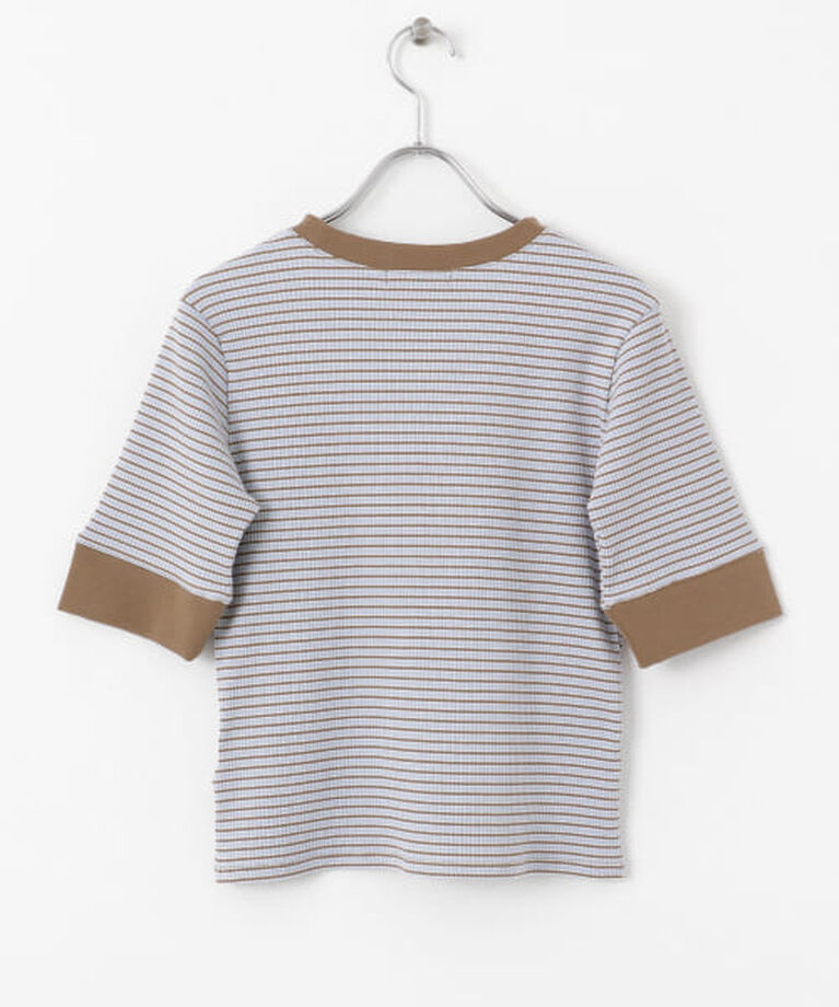 SENSE OF PLACE by URBAN RESEARCH「SENSE OF PLACE 『一部WEB限定カラー』クルーネックリンガーボーダーTシャツ(5分袖)」|Tシャツ・カットソー|