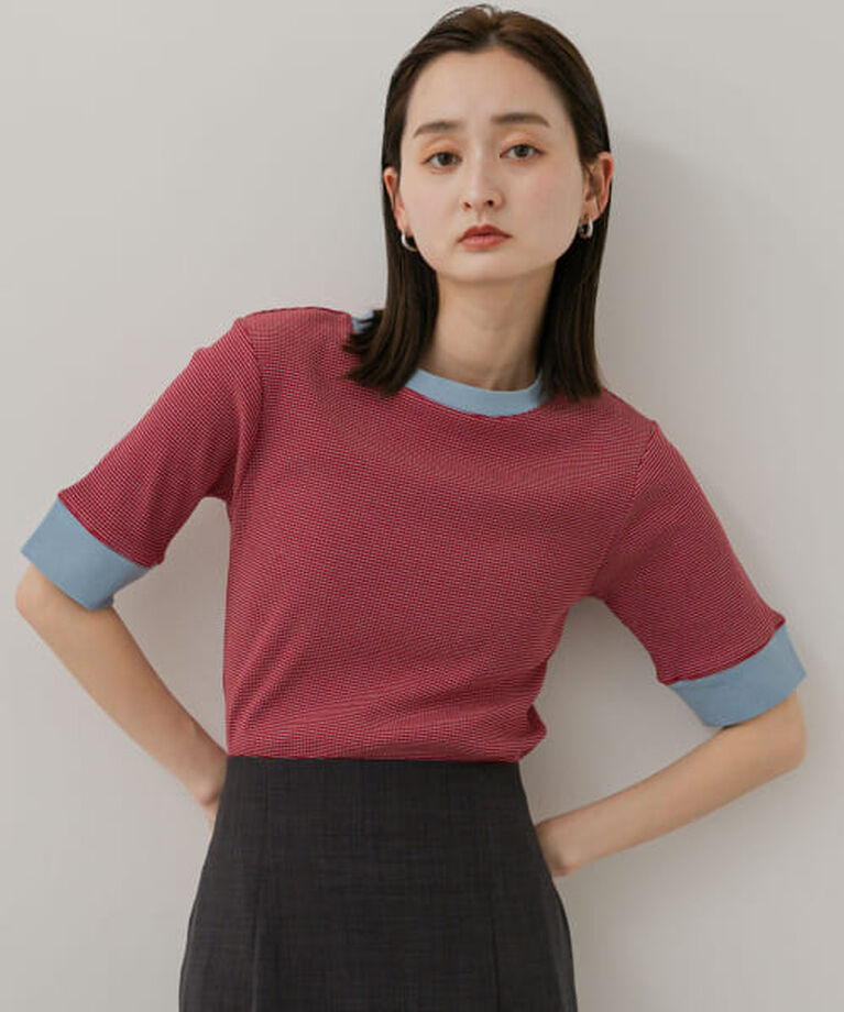 SENSE OF PLACE by URBAN RESEARCH「SENSE OF PLACE 『一部WEB限定カラー』クルーネックリンガーボーダーTシャツ(5分袖)」|Tシャツ・カットソー|