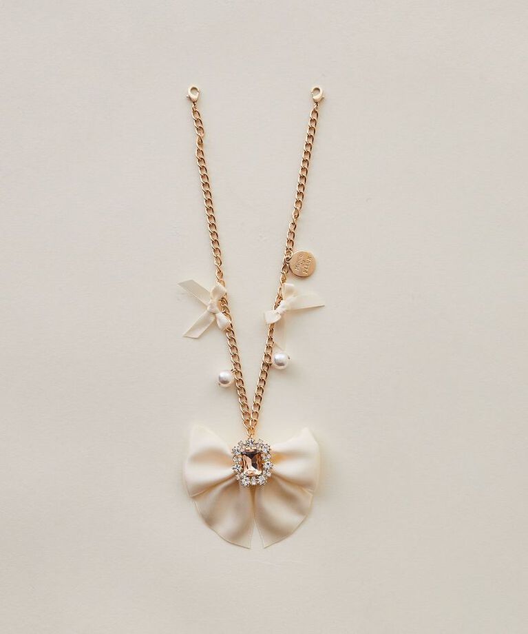 Maison de FLEUR「ビジューリボンパールバッグチャーム」|その他|アイボリー