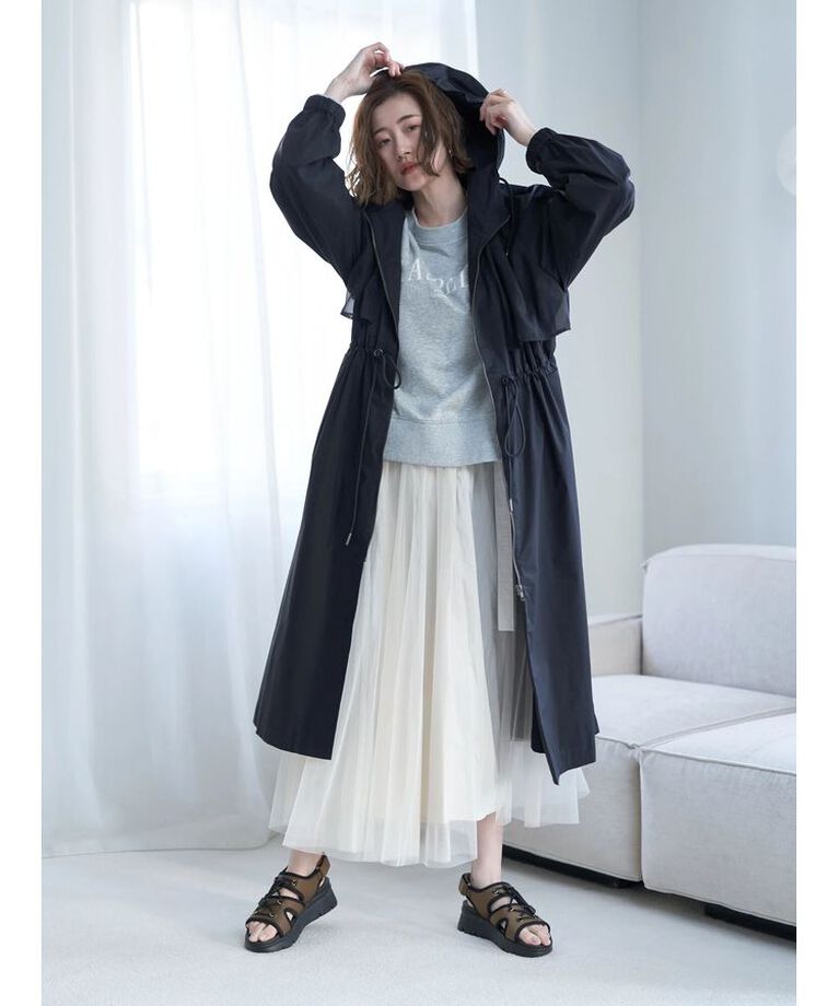 Editt by YECCA VECCA「シアーMIXロングZIPコート」|その他|